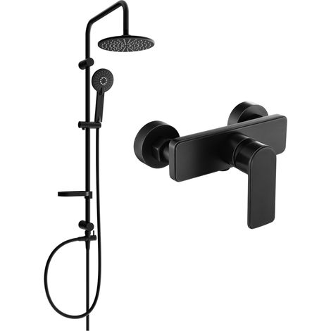 Mexen Carl set doccia esterno con soffione e rubinetto doccia Cetus, nero - 744340240-70 (1/3)
