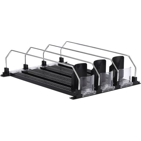 Organisateur de boissons réfrigérateur 3 rangées noir grande capacité multifonction distributeur automatique de soda canettes (1/5)