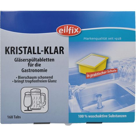 Glasreiniger tabletten, Glasreiniger tabs, Gläserspültabletten - Kristall-Klar für Gastronomie