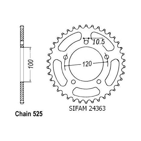 Couronne Sl 1000 Falco 1999-2000 - 525 - 41 Dents - Similaire JTR702
