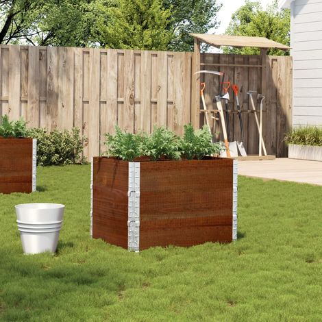 Jardinera de madera maciza de pino marrón 80x60 cm (1/5)