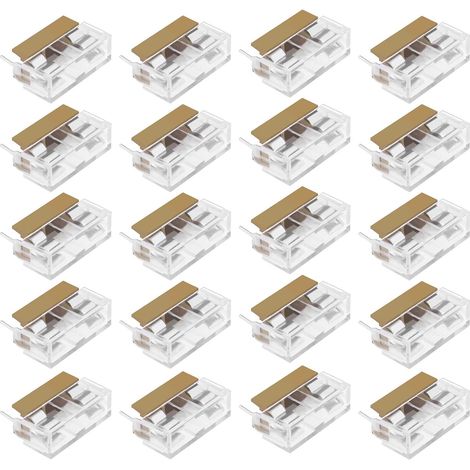 Lot de 20 porte-fusibles PCB avec 20 coques transparentes à double terminaux 250 V 6 A 5 x 20 mm pour fusible PCB - Boîtier de montage sur panneau - Pas de broche de 23,5 mm (1/5)