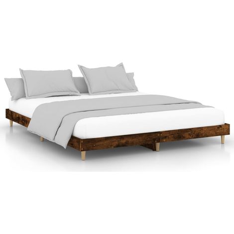 Cadre de lit chêne fumé 140x200 bois d'ingénierie (1/5)