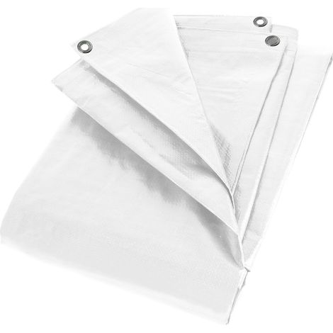 Zill Gewebeplane weiß 2 x 3 Meter 180 g/m² PE - Holzabdeckplane Abdeck-Plane Schutzplane Gewebe Holz Plane mit Ösen (1/4)