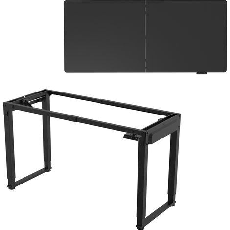 Scrivania/postazione di lavoro regolabile elettricamente in altezza 180 x 80 cm nero 030009078