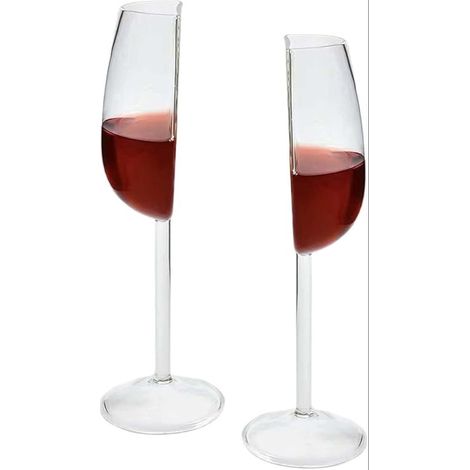 Demi-Verres à Vin Verres à Vin Rouge et Blanc Grand Pied Design Unique Verre Transparent (1/5)