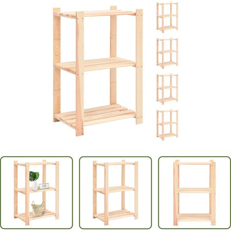 vidaXL Holzregal -  Lagerregale 3 Böden 5 Stk. 60x38x90cm Massivholz Kiefer 150kg (1/5)