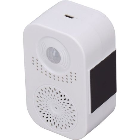 Sonnette sans fil à détecteur de mouvement avec alarme vocale, buzzer de bienvenue, volume réglable, chargement USB, utilisation à domicile et en magasin (1/5)