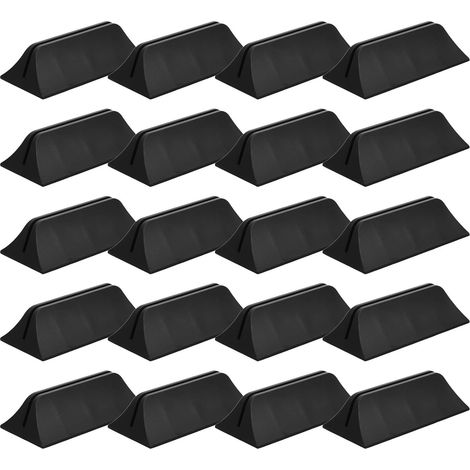 Pinces réglables pour panneaux de verre bureaux, en plastique noir (1/5)