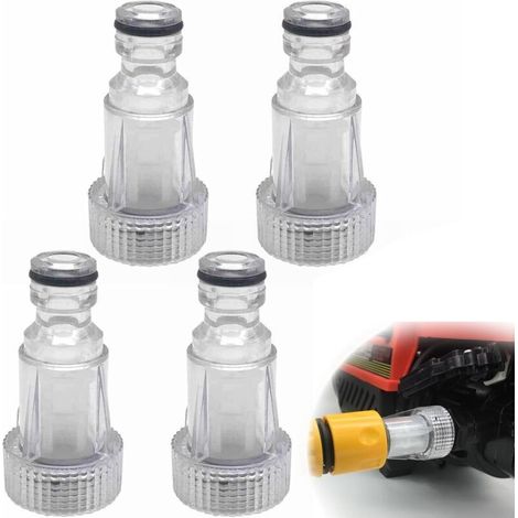 Lot de 4 filtres à eau pour nettoyeur haute pression, avec raccord de 3/4 pouces, filtre d'entrée d'eau, filtre pour lavage de voiture, irrigation de jardin