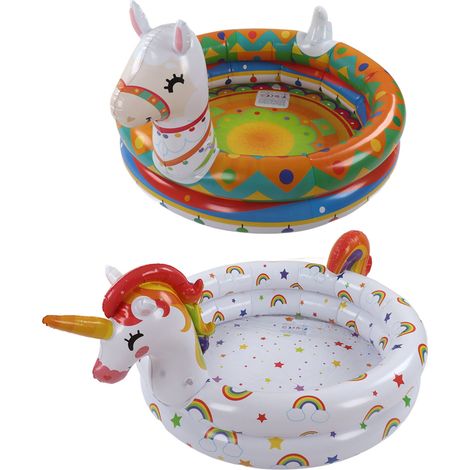 Lot de 2 piscines gonflables pour enfants en PVC, pliables et portables, en forme d'animaux mignons, pour la maison et l'extérieur. (1/5)