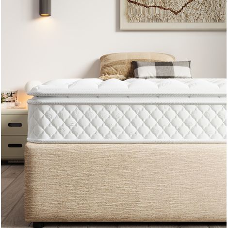Matratze mit Taschenfederkern und 7-Zonen-Kaltschaum H3, atmungsaktiver Polyesterbezug, 140x200 cm (1/5)