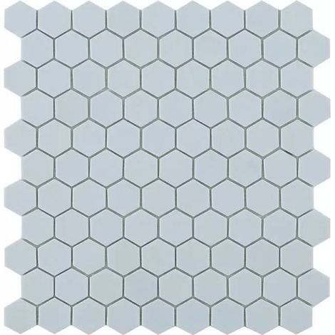Mosaïque pâte de verre NORDIC - Hexagone Bleu clair Mat - boîte de 0.87 m2 - Hexagone Bleu clair Mat - boîte de 0.87 m2