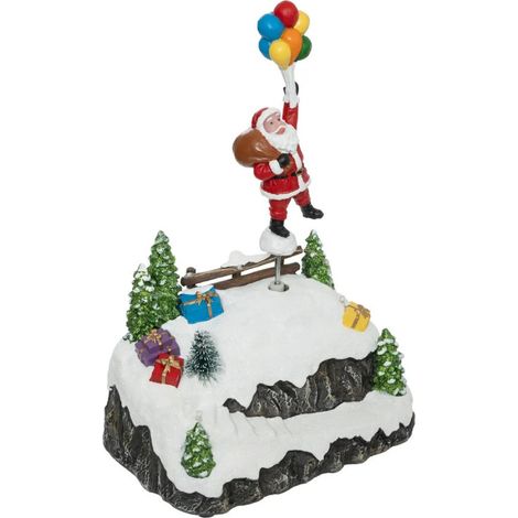 Village de Noël Père-Noël et ses ballons animé et lumineux (1/5)