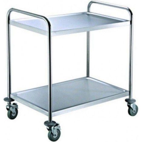 Chariot de Service - Inox - 2 Niveaux - 30kg/Étagère - Beckers
