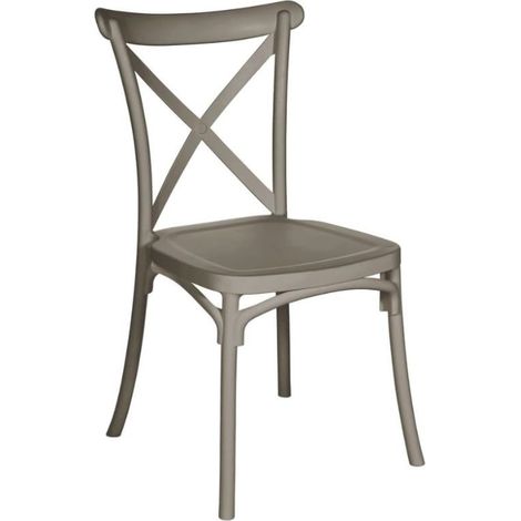 GLOUPIE Sedia Da Interno Ed Esterno Frankie In Polipropilene Tortora, Impilabile, L 47,5 x P 48 x H 88 Cm (1/5)