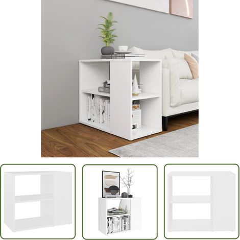 The Living Store Armoire latérale Blanc 60x30x50 cm Aggloméré - Meuble De Rangement - Buffet - Meuble TV - Armoire Blanche - Commode (1/5)