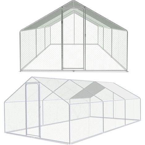 Freilaufgehege – Hühnerstall aus Metall begehbar, Tür & Riegel – Freigehege für Hühner, Kleintiere & Pflanzen - 3x6x2m mit 18 m² Lauffläche (1/5)