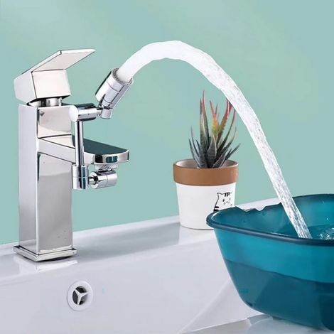 Trade Shop - SCHWENKBARER WASSERHAHN 1080° SCHWENKBARE VERLÄNGERUNG WASSER KÜCHE BAD - (1/5)