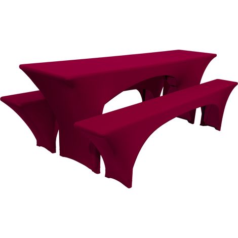Noble set de housses extensibles 3pcs. Victoria, 220x70cm, Bordeaux