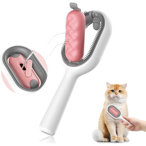 Spazzola per gatti con serbatoio d'acqua, pettine per la rimozione dei peli di animali domestici, spazzole liscianti per cani, strumento per la toelettatura dei gatti, rimuove il sottopelo sciolto e a