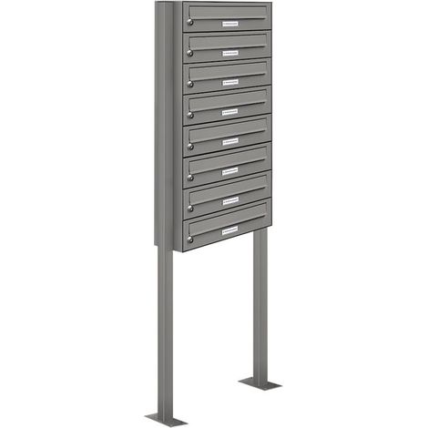 8er Premium Standbriefkasten RAL 9007 freistehend Postkasten Ständer 1x8 (1/5)