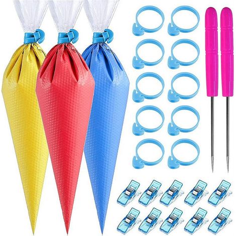 Sac à Douille Sans Embout - Sac à Décorer Jetable en Plastique pour Glacage Gâteaux et Biscuits - Lot de 100 Pièces (1/4)