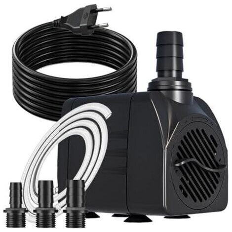 NALOOKAMIC Pompe de fontaine 25W 1500L/H pompe de bassin avec câble extra-long de 3m, fonction de protection contre la surchauffe, pompe d'aquarium ultra-silencieuse, pompes à eau pour fontaines, syst (1/5)