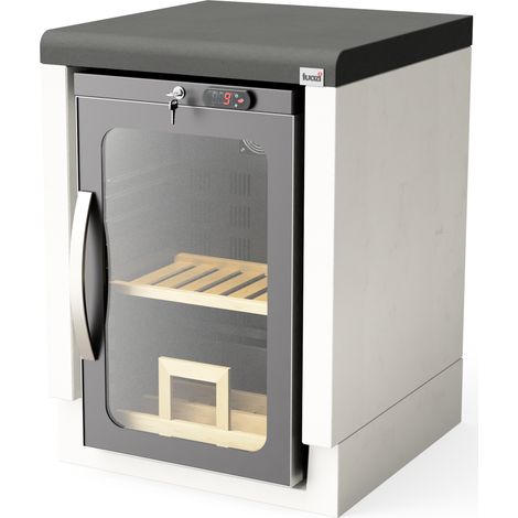 TUOZI - Módulo Stand MÓDULO FRIGORÍFICO 61 para Barbacoa de Obra Prefabricada (Blanco, negro - 61 x 63 x 63 cm) - Uso en Exteriores