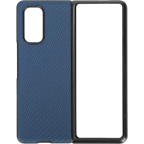 Coque de téléphone texturée en fibre de carbone pour téléphones à écran pliable Xiaomi MIX FOLD Bleu (1/5)