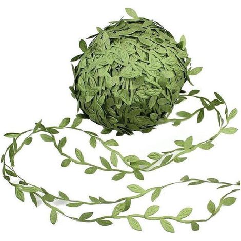 Vigne artificielle de 40 mètres, plante suspendue artificielle, lierre en soie, feuilles artificielles, couronne, feuilles d'arbre artificielles, vigne, feuilles décoratives vertes