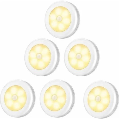 Lampe de Placard/Armoire LED,6pcs Lampes Armoire Veilleuse,Eclairage LED Détecteur de Mouvement avec Base Magnétique,pour Odipie (1/4)