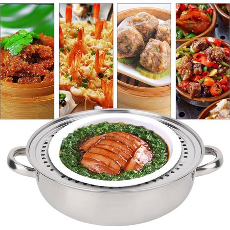 Marmite vapeur en acier inoxydable 28 cm, casserole à fond unique pour cuisson, mijotage et cuisine ménagère