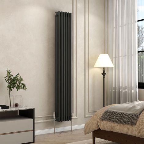 AVER-GROWTH 4 Column Traditional Cast Iron Style Radiator Anthracite 1800x290mm (1/5)