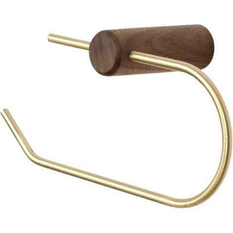 Porte-papier toilette en bois, porte-papier toilette en laiton, accessoire de rangement pour papier toilette, support pour rouleau de papier toilette Stan