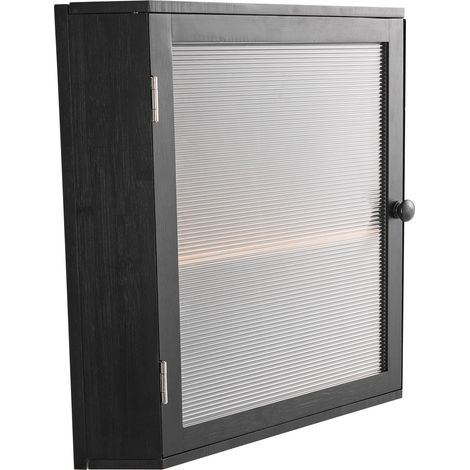 Mophorn Eck-Brotkasten aus Holz mit zwei Ebenen, ideal zur Aufbewahrung von selbstgebackenem Brot. Organizer mit gewellter Acryl-Türplatte für eine praktische und stilvolle Brotaufbewahrung.