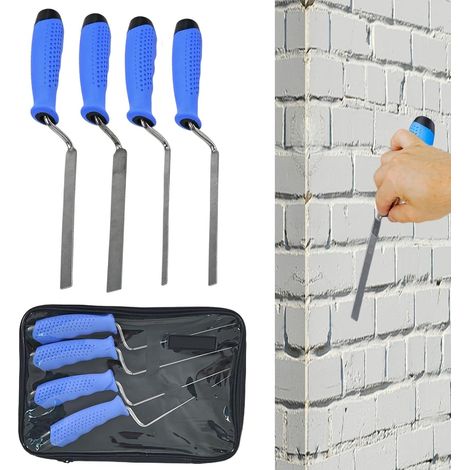 Herramientas para juntas de mortero  4 paletas de acero inoxidable para albañilería  Herramienta de albañilería para rejuntado, enlucido, alicatado y reparación de paredes (1/5)