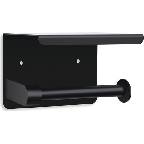 Porte-Papier Toilette,Support pour Papier Toilette ,sans Percage Derouleur Papier Salle de Bain,Papier Toilette en Acier Inoxydable 304,Noir (1/5)