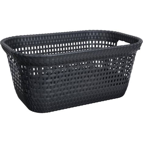 DEA HOME Z438M097 Cesta Portapanni Rattan, 45 L, 60x40x26, Antracite (1/3)