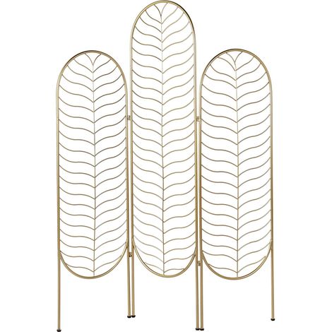 3 Panel Room Divider PESCIA Gold 120 cm 160 cm