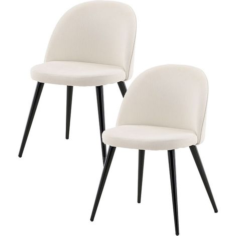 Skagen chaise de salle à manger velours côtelé beige,noir.