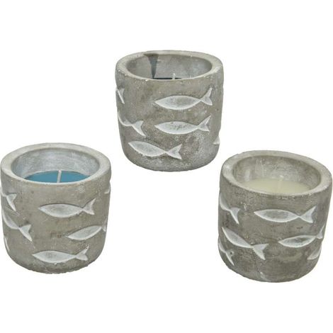 Candela cera alla citronella con vaso in cemento da esterno (1/2)