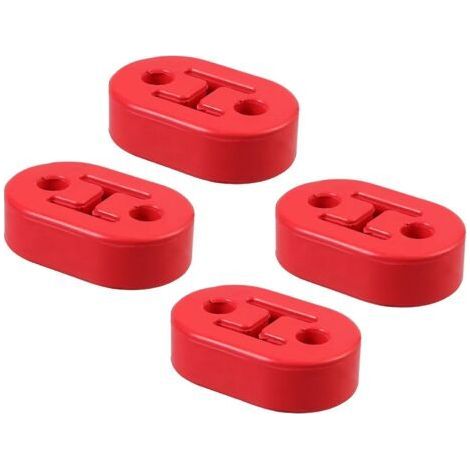 Lot de 4 supports universels en caoutchouc pour échappement, rouge, pour tuyau d’échappement de voiture, support robuste pour échappement, amortisseur de choc, 2 trous, 12 mm, pour la (1/5)