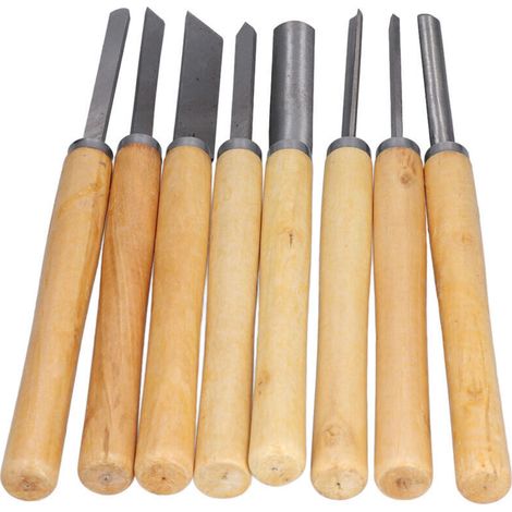 Holzmeißel, Holzbearbeitungsmeißel, HSS-Schnitzwerkzeugset mit ergonomischem Hartholzgriff für die Holzbearbeitung, Meißel (1/4)