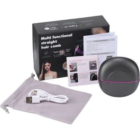 Lisseur électrique sans fil, lisseur rechargeable, peigne chauffant à chauffage rapide. (1/5)