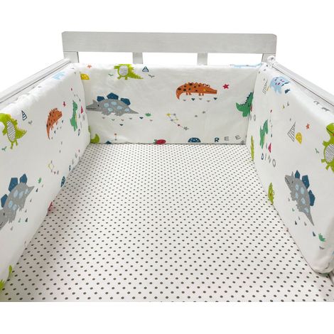 Tour de lit bébé (Dinosaure rouge), barrière de sécurité en coton pour berceau nouveau-né, berceau bébé (1/5)
