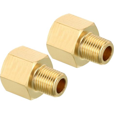 Laiton Tuyau Raccord Hex 1/8 NPT Mâle x 1/4 NPT Femelle 2pcs (1/5)