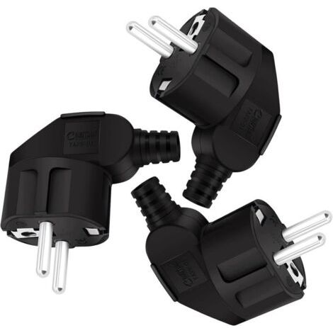 3-teiliges Set 16-A-240-V-Stecker mit Verdrehschutz, geeignet für 8–10 mm Kabel, IP22 wasserdicht, schwarz