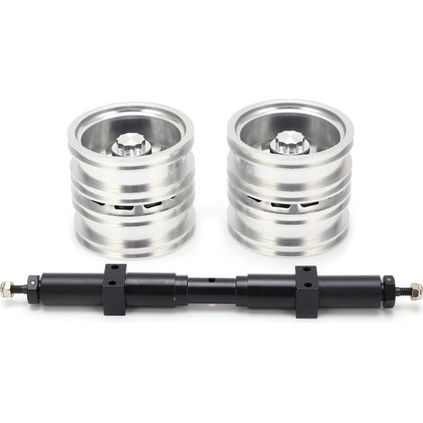 Pont arrière métallique non motorisé avec moyeu de roue arrière en métal pour camion semi-remorque Tamiya 1/14, longueur d'essieu 167 mm (1/5)