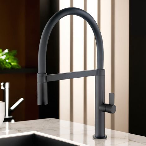 Imex -  Grifo Monomando de Cocina Extraible Negro Serie  Laos